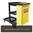 thumbnail image 4 of Rubbermaid Commercial Multi-Shelf Cleaning Cart, Three-Shelf, 20w x 45d x 38.25h, Black -RCP617388BK, 4 of 10