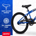 thumbnail image 5 of Huffy 20" Rock It Kids' Bike, Fits Riders 44"-56", Blue, Youth, Boys, 5 of 13