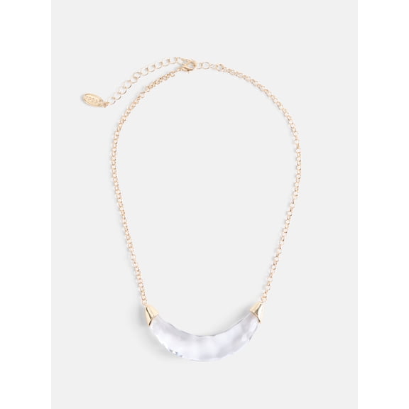 Scoop Women's Gold Tone Sculpted Lucite Pendant Necklace