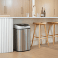 thumbnail image 3 of Nine Stars Automatic Kitchen Trash Can, 21 Gallon Stainless Steel, Motion Sensor Hands-free Soft-close Lid Garbage Bin, Silver Stainless Steel, 3 of 5
