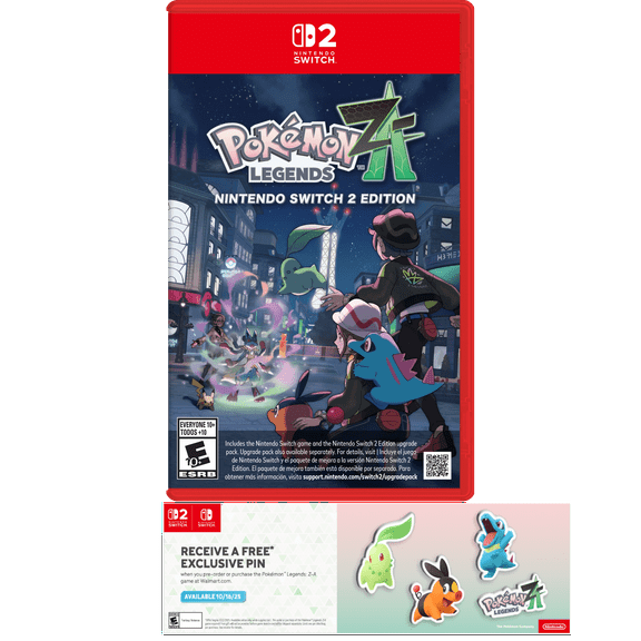 Pokemon Legends Z-A, Nintendo Switch 2 game with Exclusive Mystery Pin