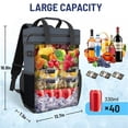 thumbnail image 4 of Large Waterproof Insulated Cooler Backpack, 40 Cans Double Deck Leak Proof Cooler Backpack with Padded Top Handle, Mesh Pocket for Camping BBQ Picnic, Gray, 4 of 13