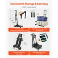 thumbnail image 3 of KFFKFF Folding Hand Truck, 290 lbs Capacity, Compact Luggage Cart with 4 Wheels, 2 Elastic Straps & Adjustable Base, Versatile Dolly for Travel, Office, and Moving, Black, 3 of 9