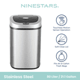 thumbnail image 2 of Nine Stars Automatic Kitchen Trash Can, 21 Gallon Stainless Steel, Motion Sensor Hands-free Soft-close Lid Garbage Bin, Silver Stainless Steel, 2 of 5