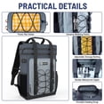 thumbnail image 3 of Large Waterproof Insulated Cooler Backpack, 40 Cans Double Deck Leak Proof Cooler Backpack with Padded Top Handle, Mesh Pocket for Camping BBQ Picnic, Gray, 3 of 13