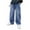 Light Blue, variant on Boy's Casual Straight Leg Baggy Jeans Elastic Waist Loose Denim Cargo Pants with Pockets for 4-14 Years
