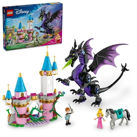 LEGO Maleficent’s Dragon Form and Aurora's Castle Building Set for Kids, 43240