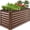 Dark Brown Wood Grain, variant on Best Choice Products 4x2x2ft Outdoor Metal Raised Garden Bed, Planter Box for Vegetables, Flowers, Herbs - Taupe