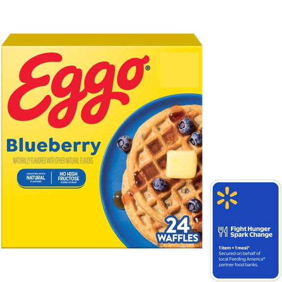 Eggo Blueberry Waffles, Breakfast Food, 29.6 oz, 24 Count (Frozen)