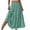 A-GREENFLORAL, variant on TEMOFON Womens Maxi Skirt Tiny Floral Casual Elastic Waist Ruffled Hem Ladies Summer A-Line Long Skirts
