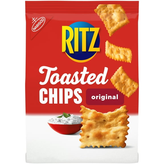 RITZ Toasted Chips Original Crackers, Party Snacks, 8.1 oz