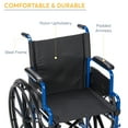 thumbnail image 4 of Drive Medical Blue Streak Manual Wheelchair with Flip-Back Desk Arms and Swing-Away Footrests, Steel Frame, 20 inch Seat, 4 of 6