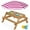 Natural/Dark Pink, variant on Best Choice Products Kids 3-in-1 Outdoor Sand and Water Activity Picnic Table with Umbrella - Green