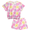 Pink, variant on Girls' French Terry Coverup Set, Sizes 4-16