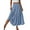 A-BLUEFLORAL, variant on TEMOFON Womens Maxi Skirt Tiny Floral Casual Elastic Waist Ruffled Hem Ladies Summer A-Line Long Skirts