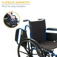 thumbnail image 3 of Drive Medical Blue Streak Manual Wheelchair with Flip-Back Desk Arms and Swing-Away Footrests, Steel Frame, 20 inch Seat, 3 of 6