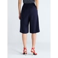 thumbnail image 3 of Devil Wears Prada Scoop Collection Women’s High Rise Pleated Culottes, 15" Inseam, Sizes 0-20, 3 of 5