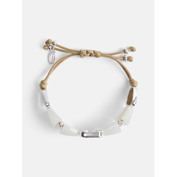 Scoop Women's Tan Cord Bracelet with Geometric Beads