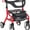 Red, variant on Drive Medical Nitro Sprint Rollator Rolling Walker, Hemi Height, Black