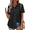 Black, variant on Fantaslook Womens Button Down Shirts Lapel Short Sleeve Shirt Collared Pocketed Casual Blouses Summer Tops
