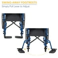 thumbnail image 5 of Drive Medical Blue Streak Manual Wheelchair with Flip-Back Desk Arms and Swing-Away Footrests, Steel Frame, 20 inch Seat, 5 of 6