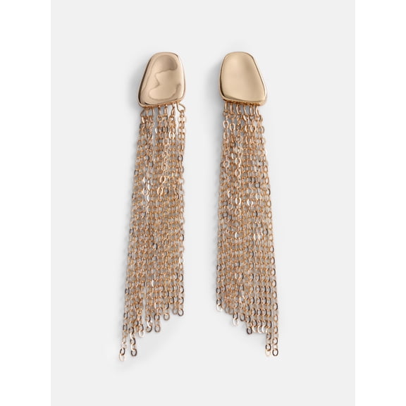 Scoop Women's Gold Tone Chain Tassel Drop Earrings