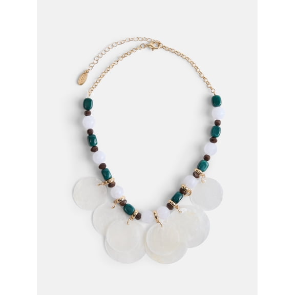 Scoop Women’s Beaded Shell Statement Necklace