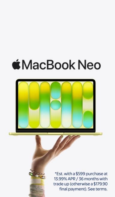 MacBook Neo in citrus. Est. with a $599 purchase at 13.99% APR/36 months with trade up (otherwise a $179.99 final payment). See terms.