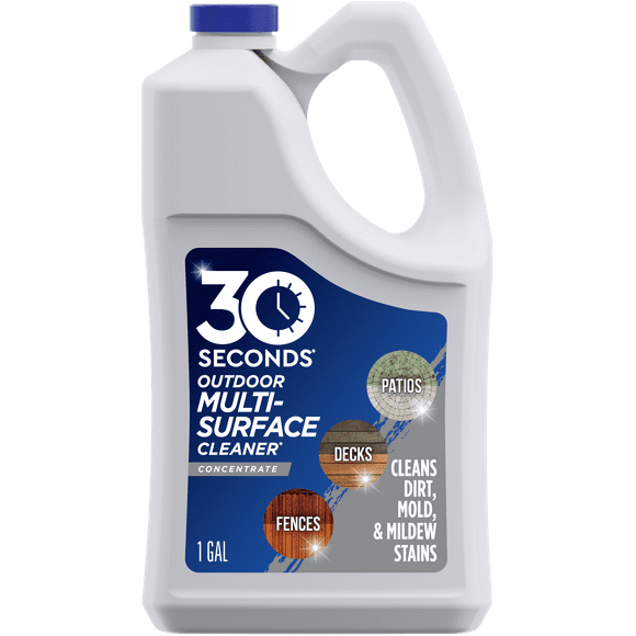 30 SECONDS Outdoor Multi-Surface Cleaner Concentrate - Cleans Stains from Mildew, Mold & Algae, 1G