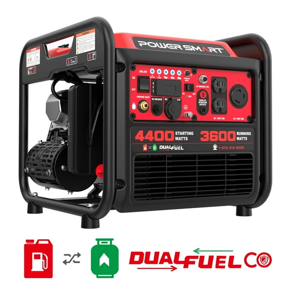 PowerSmart 4400 Watt Dual Fuel Inverter Generator with CO Protect Carbon Monoxide Detection