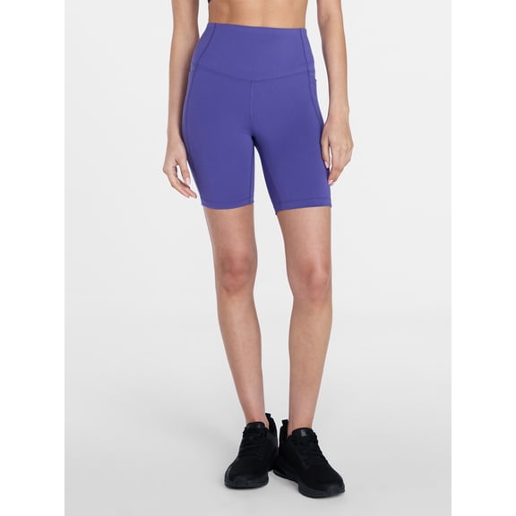 Athletic Works Women's and Women's Plus High Rise Bike Shorts, 7" Inseam, Size XS-4X