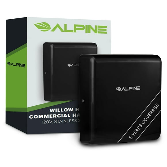 Alpine Hand Dryers for Bathrooms Commercial Extreme Speed Automatic Electric Hand Dryer for Home Bathroom / Restaurant with HEPA Filter, Heat & Speed Control - ADA Compliant (120v Black)