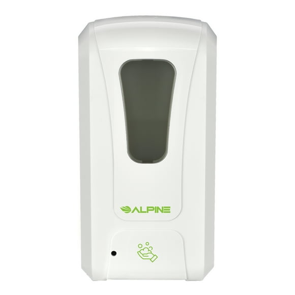 Alpine Industries Universal 1200ml Automatic Foam Hand Sanitizer/Soap Dispenser w/Refillable Bottle, White