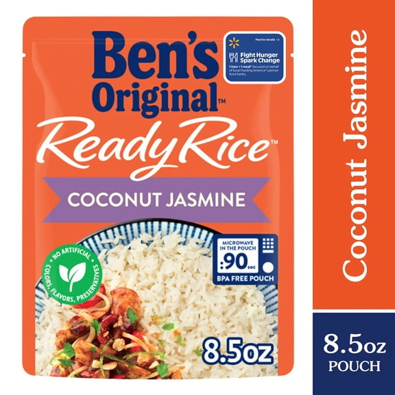 BEN'S ORIGINAL Ready Rice Coconut Jasmine Flavored Rice, Easy Dinner Side, 8.5 Ounce Pouch
