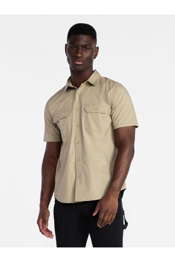 Men's Ripstop Shirt with Short Sleeves, Sizes S-3XL
