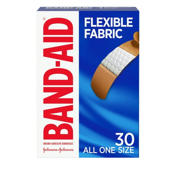 Band-Aid Brand Flexible Fabric Adhesive Bandages, All One Size, 30 Count