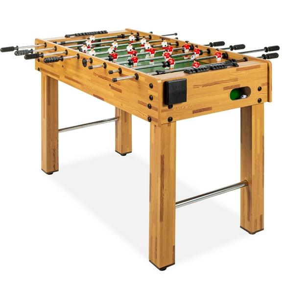 Best Choice Products 48in Foosball Table for Kids & Adults, Arcade Soccer Game Table w/ 2 Balls - Light Brown