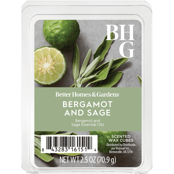 Bergamot & Sage Scented Wax Melts, Better Homes & Gardens, 2.5 oz
