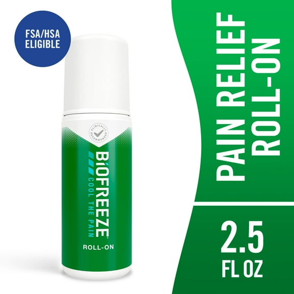Biofreeze Pain Relief Roll-On, Back Knee Muscle Joint Arthritis Pain Relievers, Menthol, 2.5 oz