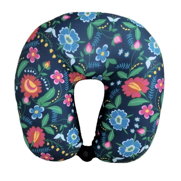 Bookisbunny Ultralight Micro Beads U Shaped Travel Neck Pillow Head Airplane Flower Print Sleep Support Cushion