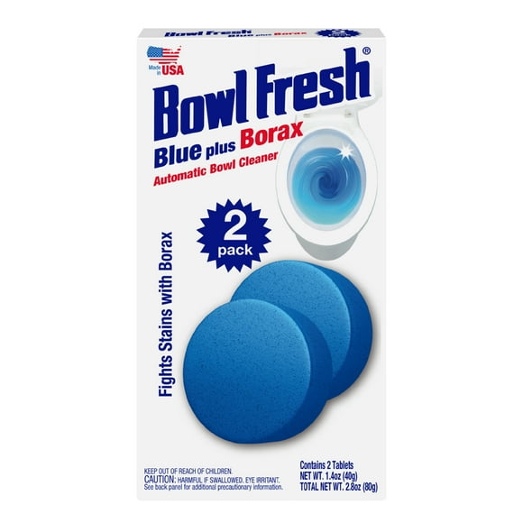 Bowl Fresh Automatic Toilet Bowl Cleaner and Freshener with Borax, 2 Pack