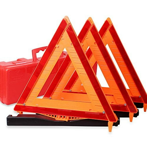 CARTMAN Warning Triangle DOT Approved 3PK, Identical to: United States FMVSS 571.125, Reflective Warning Road Safety Triangle Kit