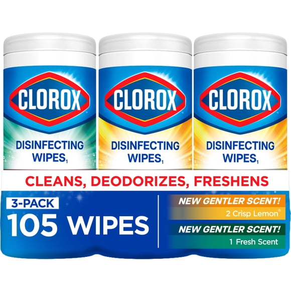 Clorox Bleach-Free Disinfecting and Cleaning Wipes, 35 Count Each, 3 Pack