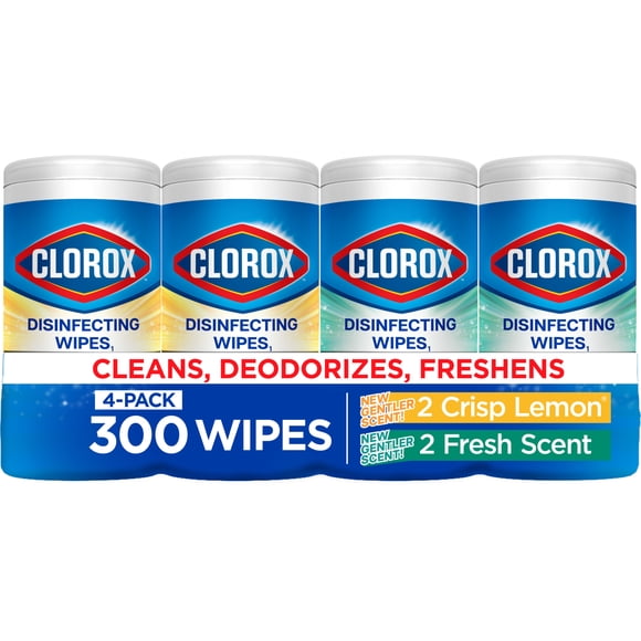 Clorox Bleach-Free Disinfecting and Cleaning Wipes, 75 Count Each, 4 Pack