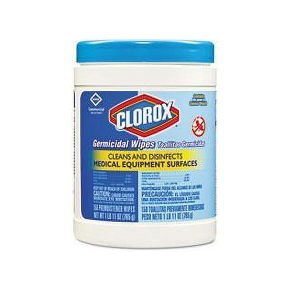 Clorox Healthcare 30577CT Bleach Germicidal Wipes 6 x 5 Unscented 150/Canister