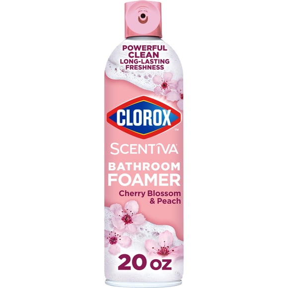 Clorox Scentiva Bathroom Foamer, Cherry Blossom and Peach, 20 Ounces