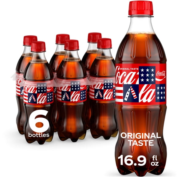 Coca-Cola Soda Pop Bottles, 16.9 fl oz, 6 Pack