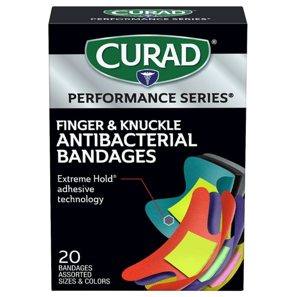 Curad Finger & Knuckle Antibacterial Assorted Bandage, 20 Count