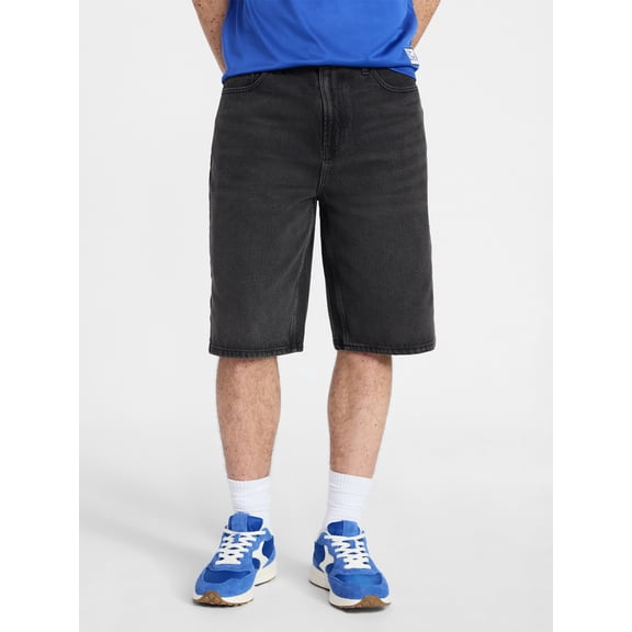 No Boundaries Men’s Denim Shorts, 100% Cotton, 12” Inseam, Sizes 28-44