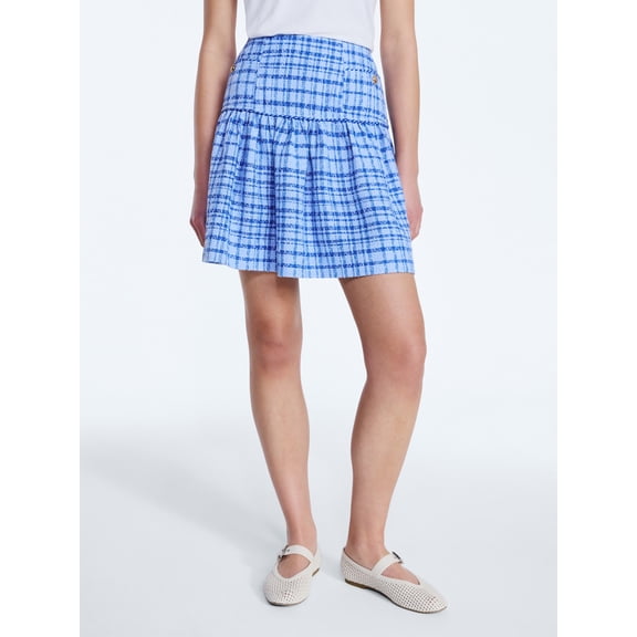 Free Assembly Women's and Women's Plus Drop Waist Tweed Mini Skirt, Sizes 0-22